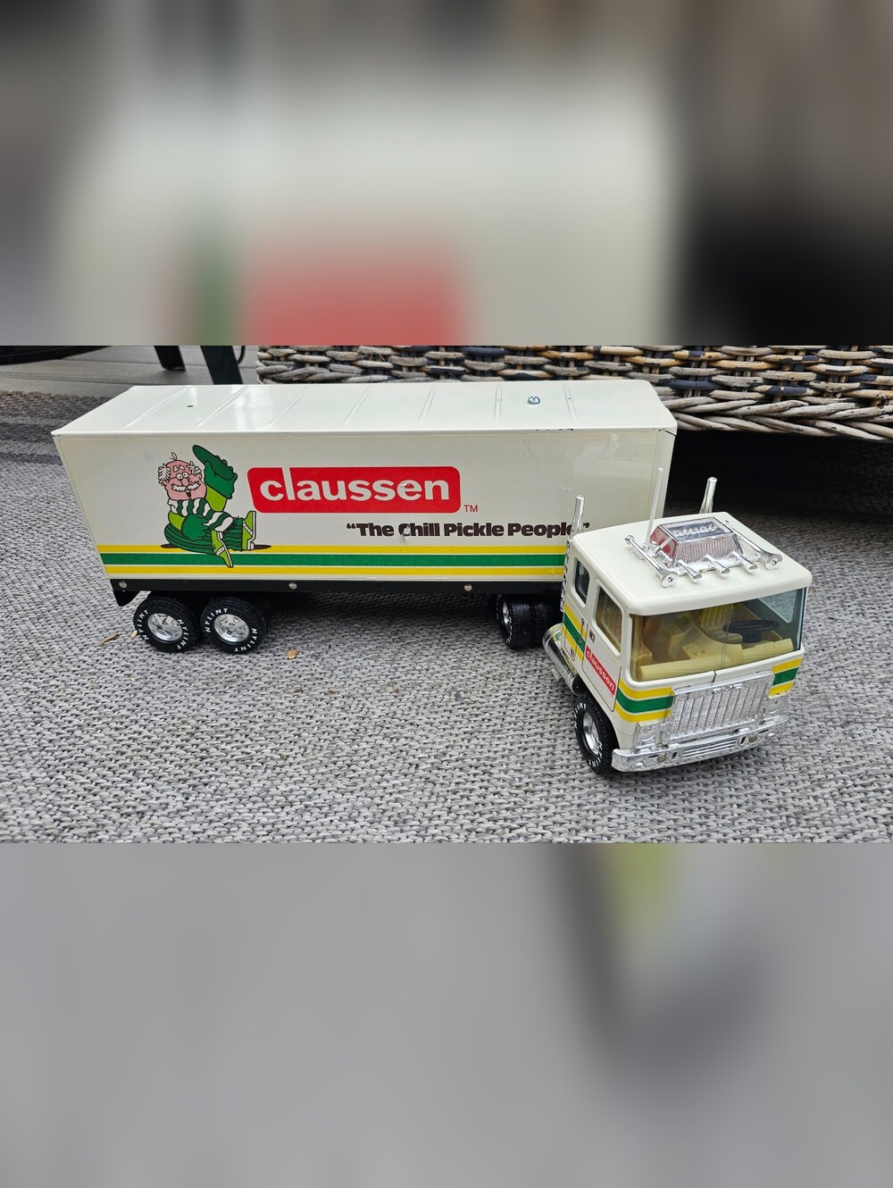 Cream and Green Semi Truck Toy - Kids Toys